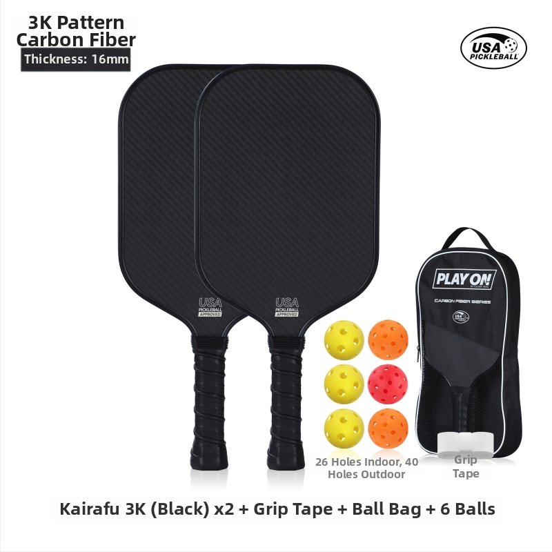 Pickleball raketė, T700 anglies pluoštas, čempionato lygio, 3K audinys, 220 g, JAV sertifikuota