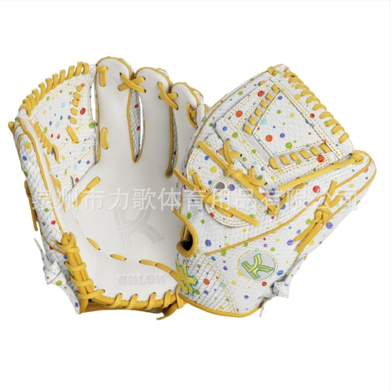 Beisbolo pirštinės laikymo krepšys, karvų oda, kairiarankė naudojimui, su prekės ženklo siuvinėjimu, apie 650 g