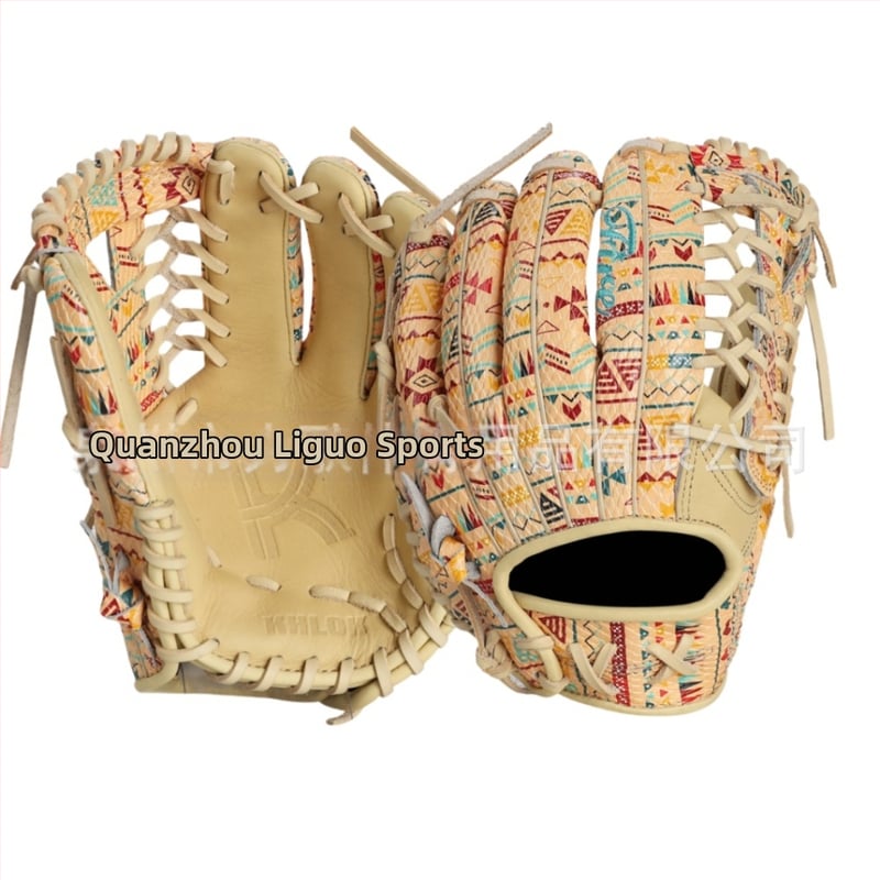 Beisbolo pirštinės laikymo krepšys, karvų oda, kairiarankė naudojimui, su prekės ženklo siuvinėjimu, apie 650 g