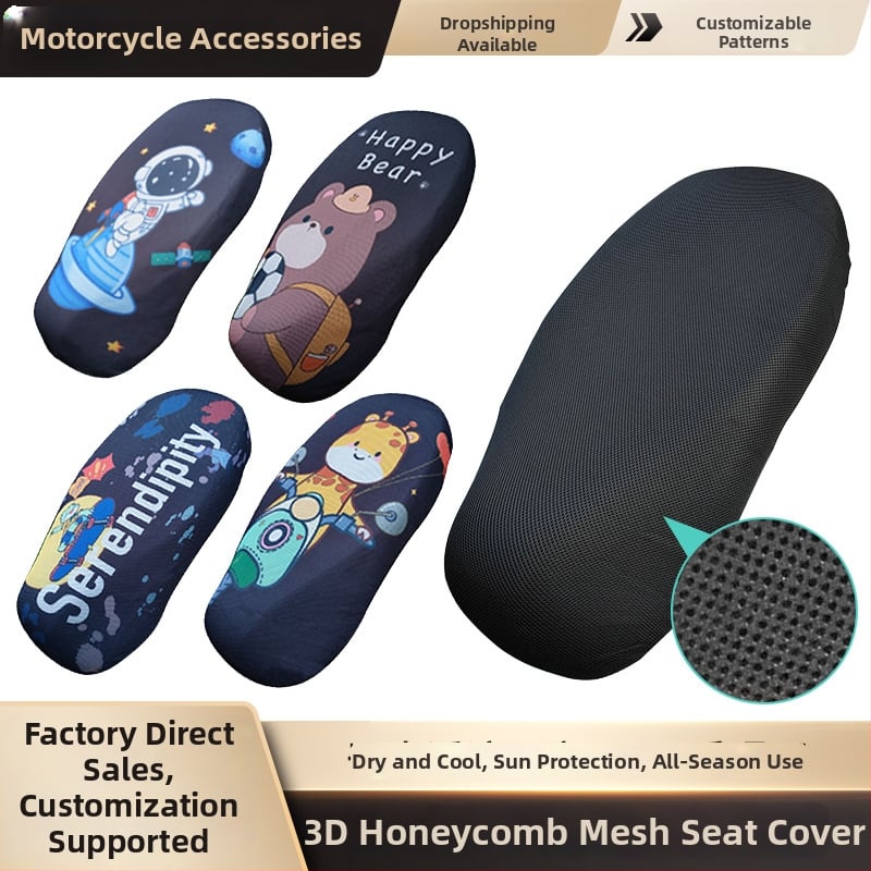 Elektrinio transporto priemonės sėdynės uždangalas su avilių plokštelių tinkleliu, visų sezonų saulės apsauga, poliesteris, spausdintas logotipas, pritaikymas galimas