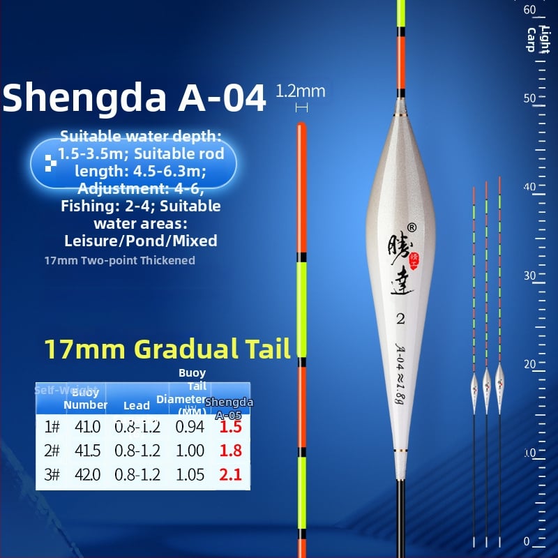 Shengda Seiko Float - Augstas jutības vertikālais peldētājs makšķerēšanai, no plastmasas, sacensībām