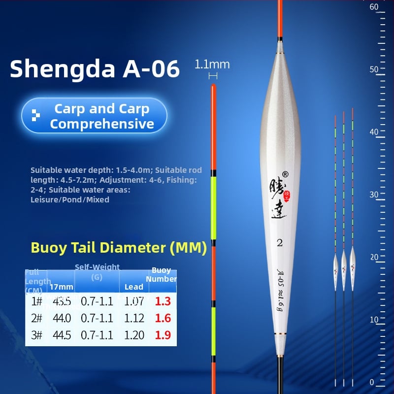 Shengda Seiko Float - Augstas jutības vertikālais peldētājs makšķerēšanai, no plastmasas, sacensībām