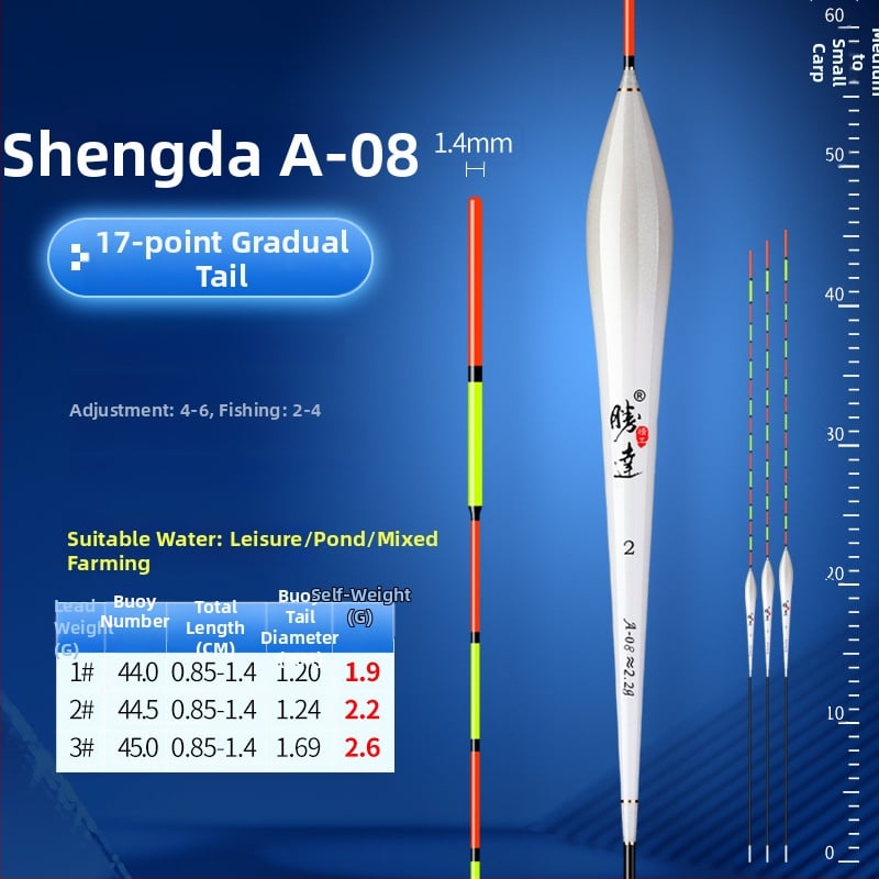 Shengda Seiko Float - Augstas jutības vertikālais peldētājs makšķerēšanai, no plastmasas, sacensībām