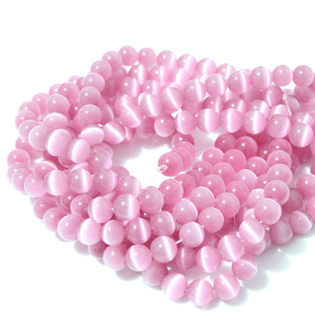 Laisvos karoliukai – katės akies akmens krištolo karoliukai, poliruoti, Korėjos stilius, kilnus raštas