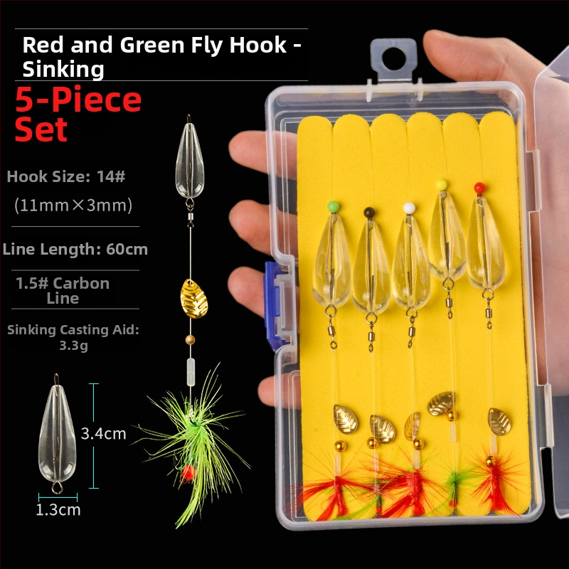 Xiao Yang dantyti žvejybos kabliukai rinkinys su karoliukais ir blizgučiais