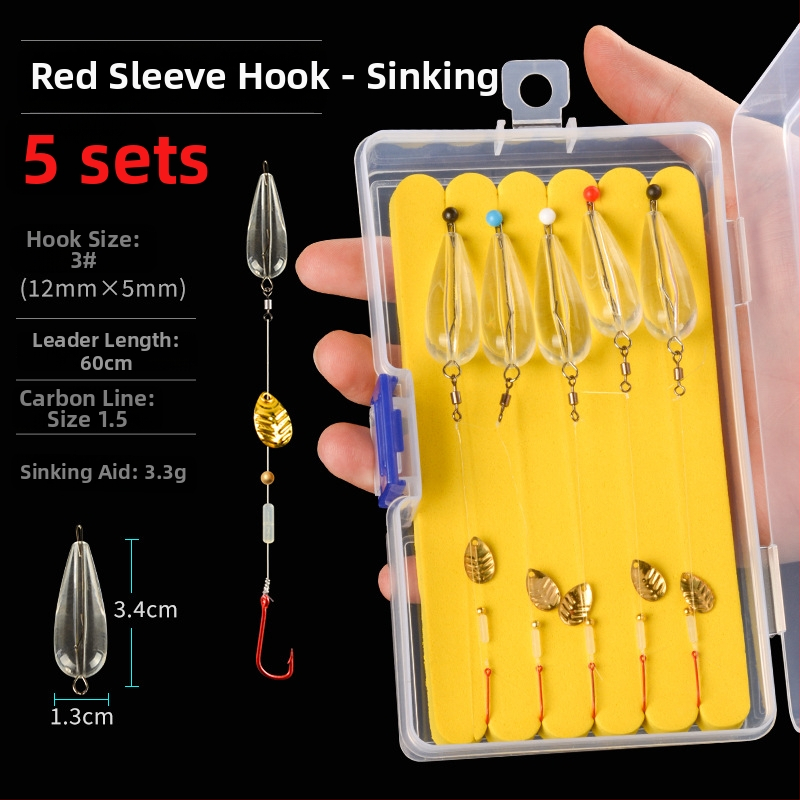 Xiao Yang dantyti žvejybos kabliukai rinkinys su karoliukais ir blizgučiais