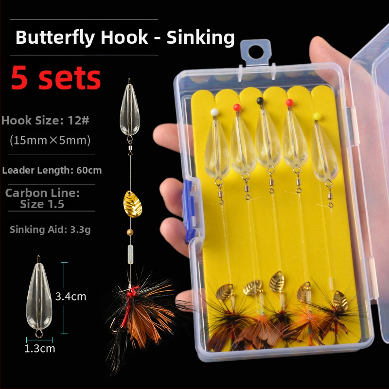 Xiao Yang dantyti žvejybos kabliukai rinkinys su karoliukais ir blizgučiais