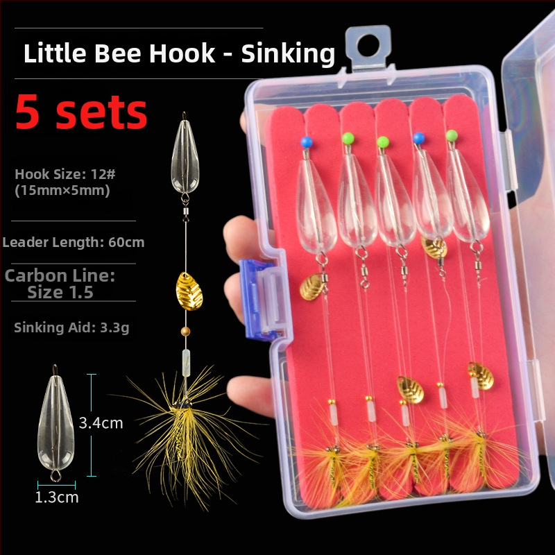 Xiao Yang dantyti žvejybos kabliukai rinkinys su karoliukais ir blizgučiais