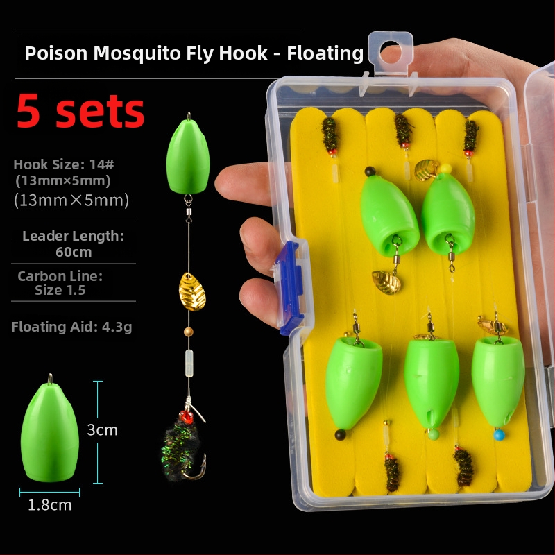 Xiao Yang dantyti žvejybos kabliukai rinkinys su karoliukais ir blizgučiais