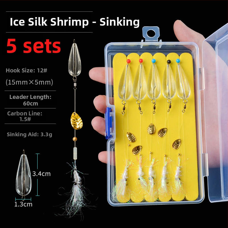 Xiao Yang dantyti žvejybos kabliukai rinkinys su karoliukais ir blizgučiais