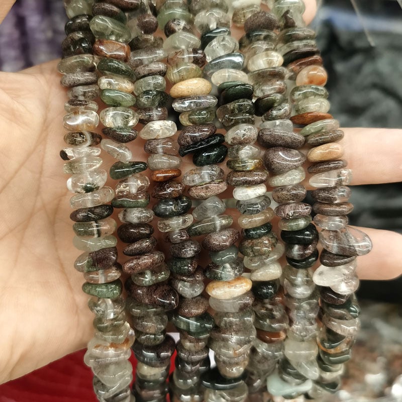 Ελεύθερες χάντρες από φυσικούς λίθους, διαχωριστικά με μοτίβο δράκου, ακανόνιστα σχήματα λίθων, κοπή και άλεση