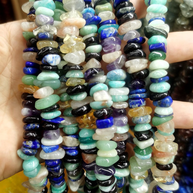 Ελεύθερες χάντρες από φυσικούς λίθους, διαχωριστικά με μοτίβο δράκου, ακανόνιστα σχήματα λίθων, κοπή και άλεση