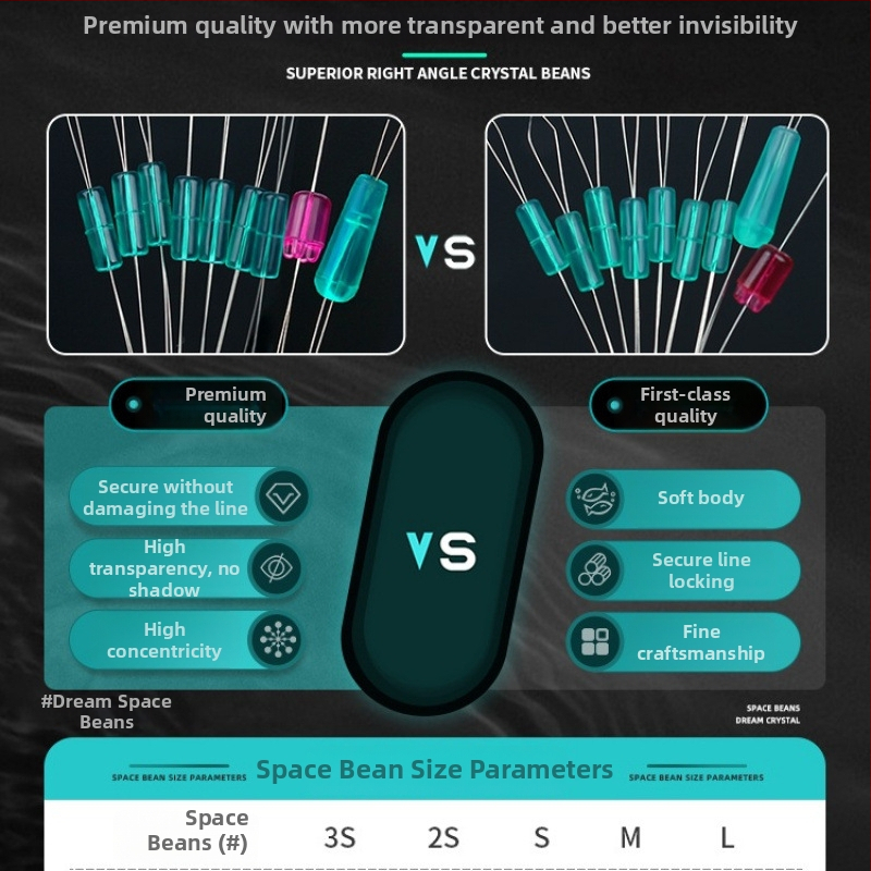 Комплект риболовни аксесоари за главна линия с кристални мъниста и силиконова обвивка за тежести; Материал: Silk flower; Произход: Друго