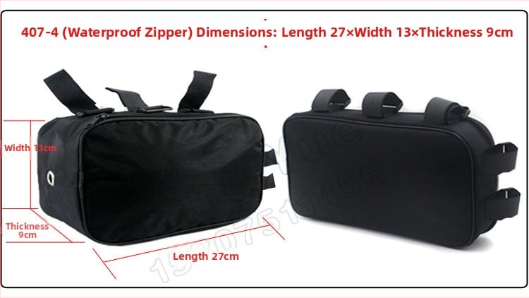 Velosipēdu soma ar augšējās caurules stiprinājumu — 0.5 L tilpums, modelis 407