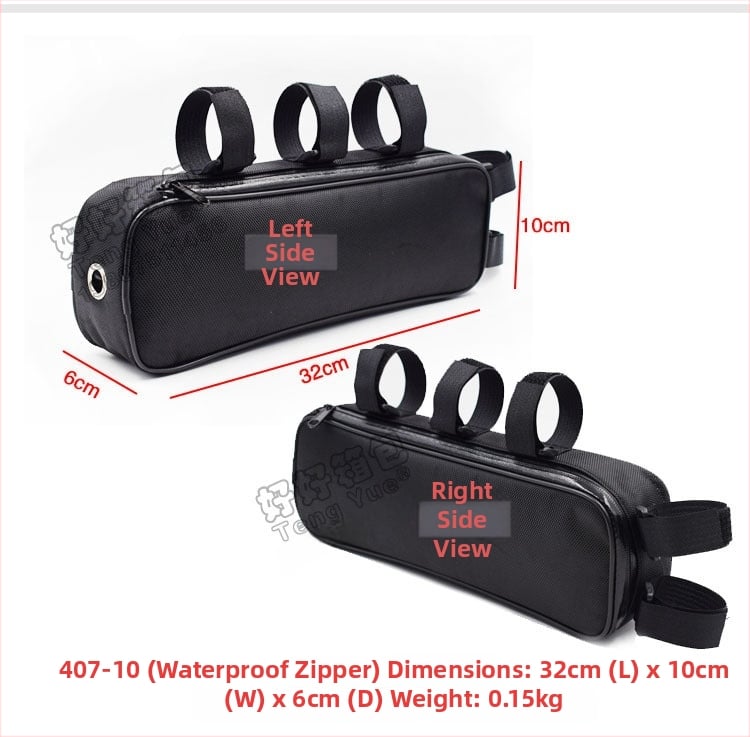 Velosipēdu soma ar augšējās caurules stiprinājumu — 0.5 L tilpums, modelis 407