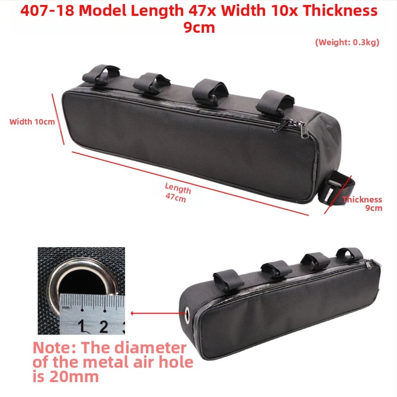 Velosipēdu soma ar augšējās caurules stiprinājumu — 0.5 L tilpums, modelis 407