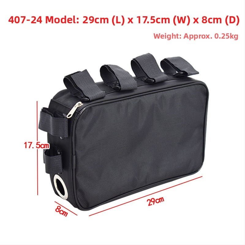 Velosipēdu soma ar augšējās caurules stiprinājumu — 0.5 L tilpums, modelis 407