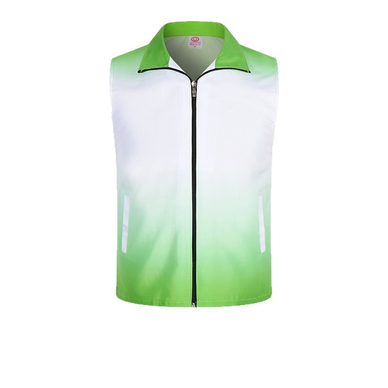 Работен елек с принт лого - цип, без яка, полиестер, основен плат