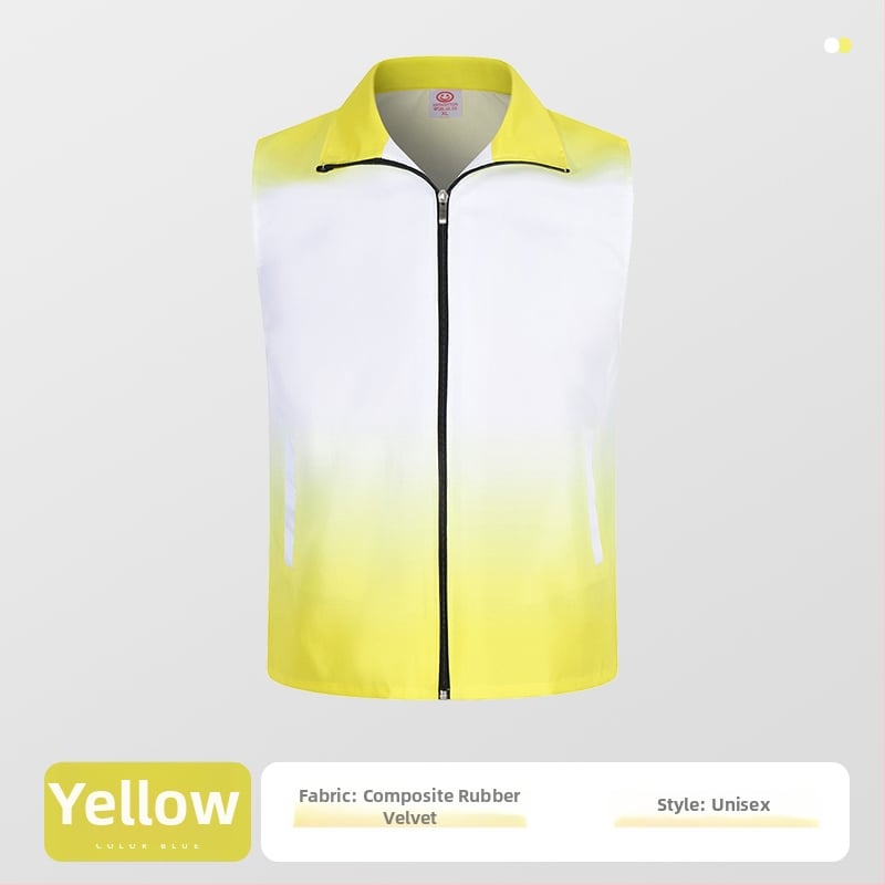 Работен елек с принт лого - цип, без яка, полиестер, основен плат