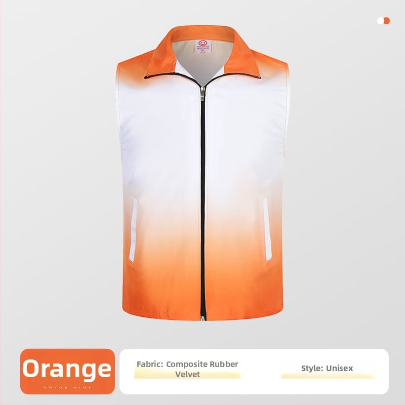 Работен елек с принт лого - цип, без яка, полиестер, основен плат