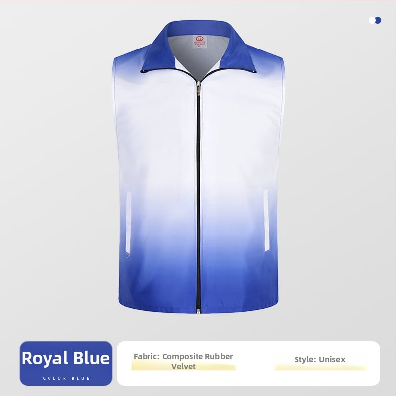 Работен елек с принт лого - цип, без яка, полиестер, основен плат