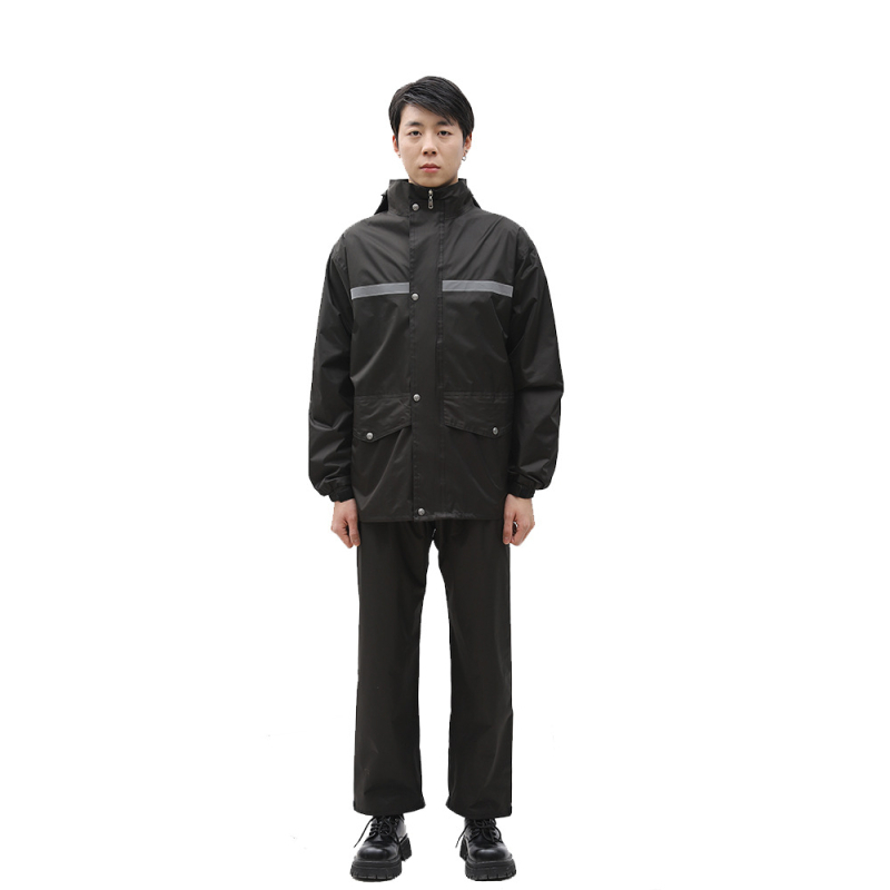 Двучастен комплект дъждобран и дъждовни панталони за възрастни, за ездачи, плат Chun Yafang 0.22 mm, водоустойчив слой PVC лепило