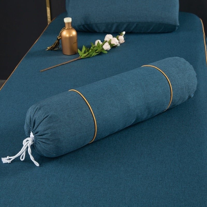 Удължена цилиндрична възглавничка за крак в европейски стил – сваляща се и подходяща за пране, пълнеж от коприна, комплект от четири части