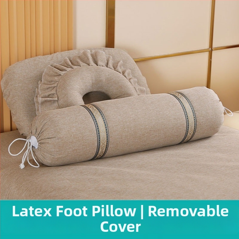 Удължена цилиндрична възглавничка за крак в европейски стил – сваляща се и подходяща за пране, пълнеж от коприна, комплект от четири части