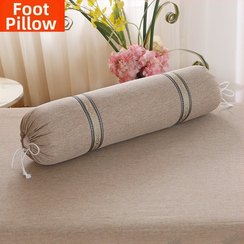Удължена цилиндрична възглавничка за крак в европейски стил – сваляща се и подходяща за пране, пълнеж от коприна, комплект от четири части