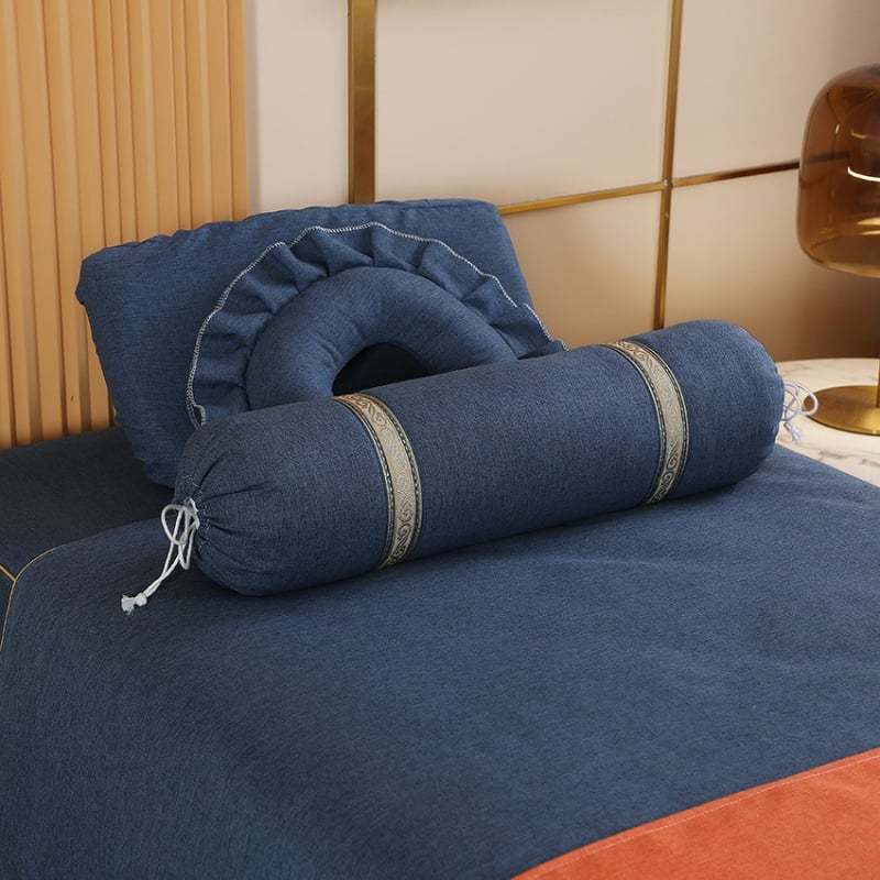 Удължена цилиндрична възглавничка за крак в европейски стил – сваляща се и подходяща за пране, пълнеж от коприна, комплект от четири части