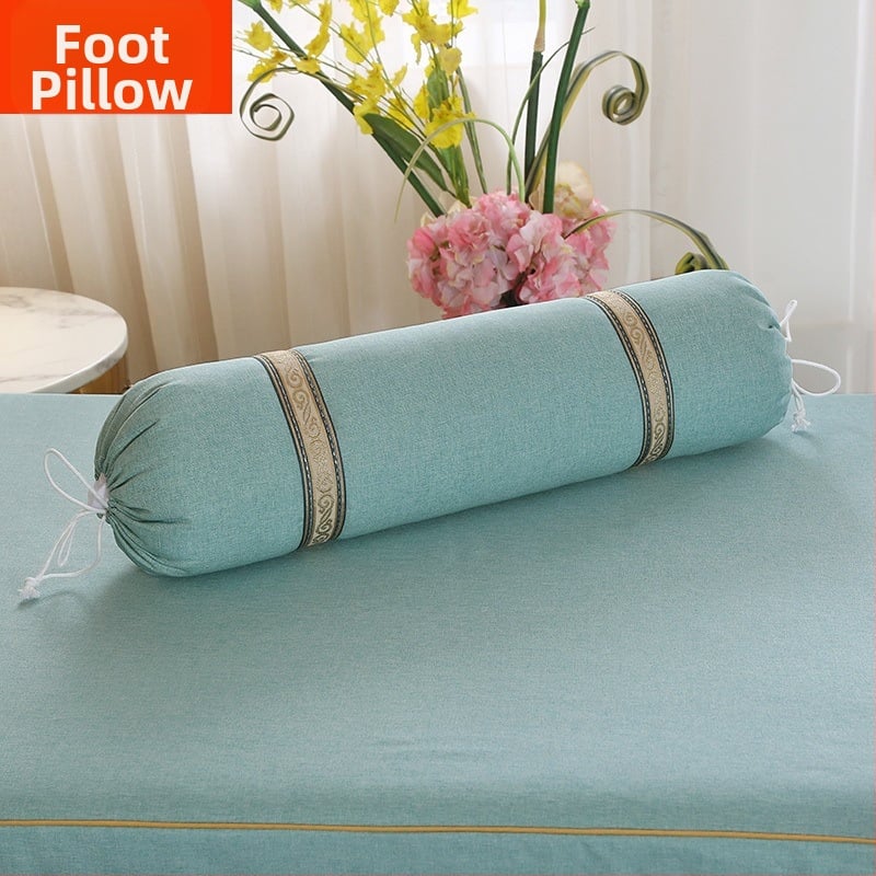 Удължена цилиндрична възглавничка за крак в европейски стил – сваляща се и подходяща за пране, пълнеж от коприна, комплект от четири части