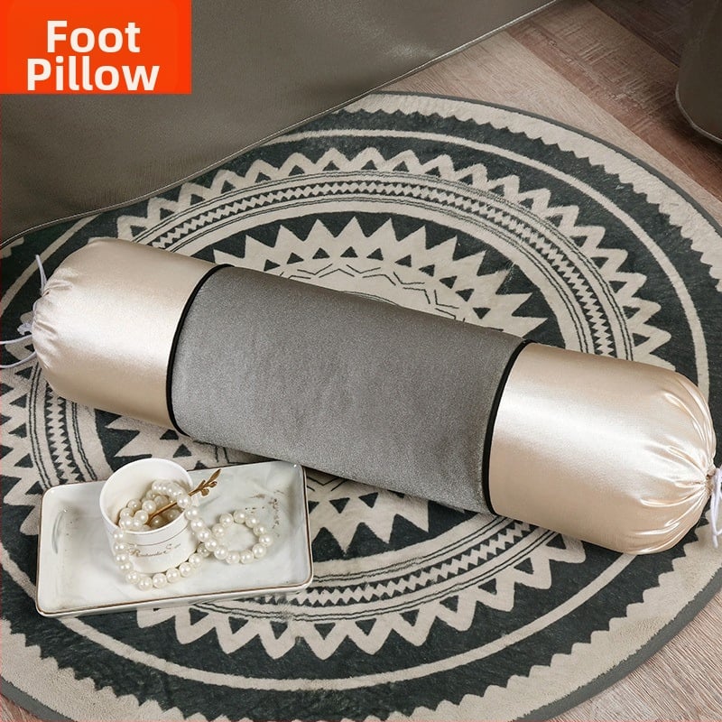 Удължена цилиндрична възглавничка за крак в европейски стил – сваляща се и подходяща за пране, пълнеж от коприна, комплект от четири части