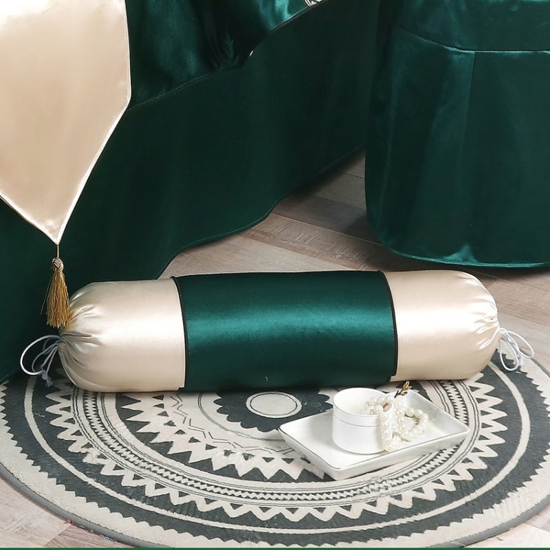 Удължена цилиндрична възглавничка за крак в европейски стил – сваляща се и подходяща за пране, пълнеж от коприна, комплект от четири части