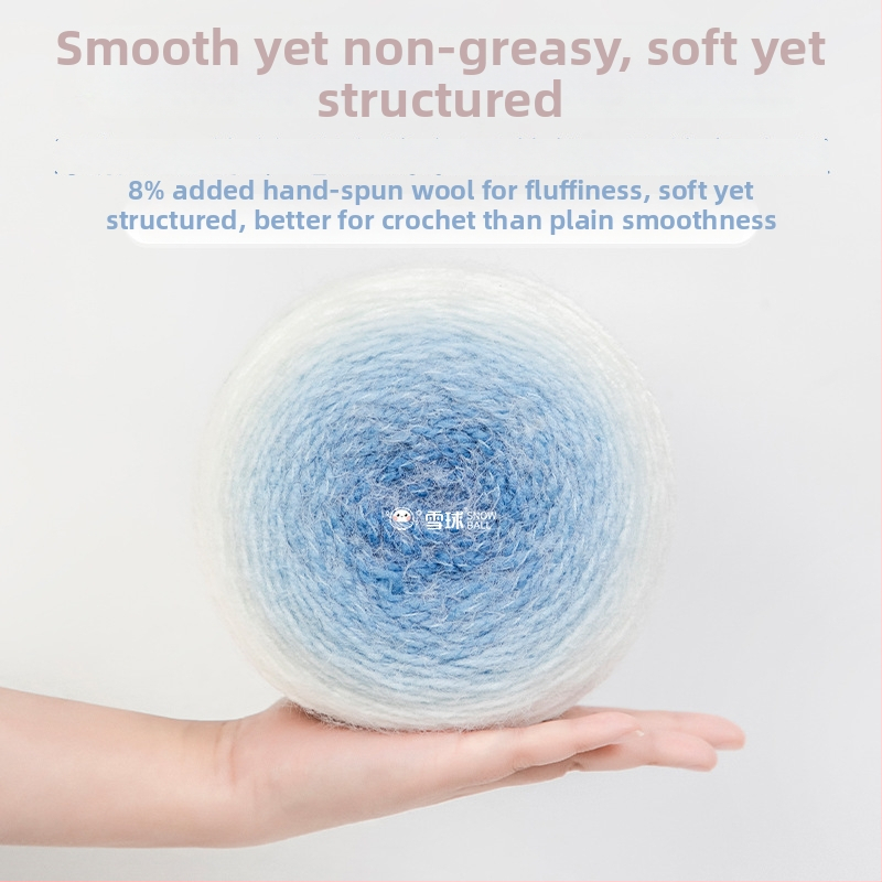 Прежда за DIY Crochet с монохромна градация — 200 g / 456 m, смесена вълна, произход Jiangyin, Jiangsu, Snowball