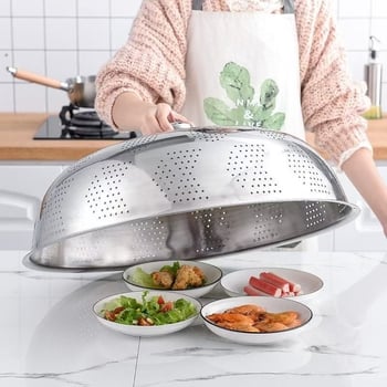 Fém edényfedél – konyhai fedő tálakhoz és ételekhez, porvédő
