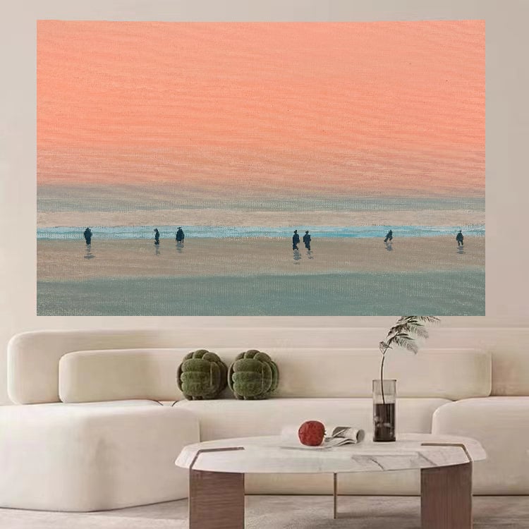 Goblen de perete: design simplu modern minimalist peisaj; Material: pluș; Conținut polyester: 81–90%; Stil: modern minimalist; Model: peisaj; Potrivit pentru living, dormitor, birou