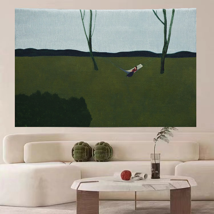 Goblen de perete: design simplu modern minimalist peisaj; Material: pluș; Conținut polyester: 81–90%; Stil: modern minimalist; Model: peisaj; Potrivit pentru living, dormitor, birou