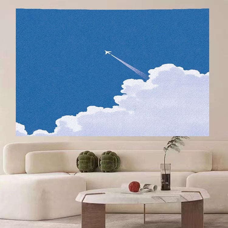 Goblen de perete: design simplu modern minimalist peisaj; Material: pluș; Conținut polyester: 81–90%; Stil: modern minimalist; Model: peisaj; Potrivit pentru living, dormitor, birou