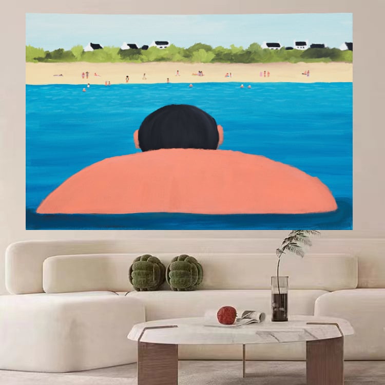 Goblen de perete: design simplu modern minimalist peisaj; Material: pluș; Conținut polyester: 81–90%; Stil: modern minimalist; Model: peisaj; Potrivit pentru living, dormitor, birou