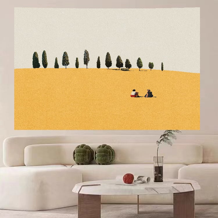 Goblen de perete: design simplu modern minimalist peisaj; Material: pluș; Conținut polyester: 81–90%; Stil: modern minimalist; Model: peisaj; Potrivit pentru living, dormitor, birou