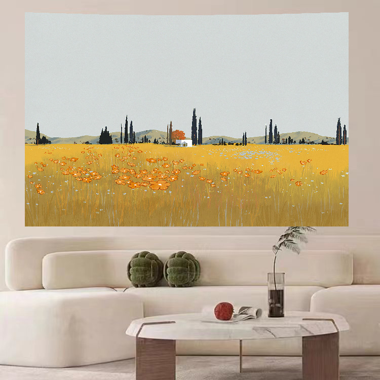 Goblen de perete: design simplu modern minimalist peisaj; Material: pluș; Conținut polyester: 81–90%; Stil: modern minimalist; Model: peisaj; Potrivit pentru living, dormitor, birou