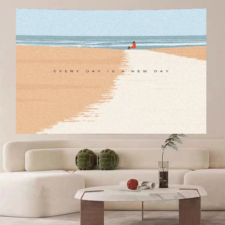 Goblen de perete: design simplu modern minimalist peisaj; Material: pluș; Conținut polyester: 81–90%; Stil: modern minimalist; Model: peisaj; Potrivit pentru living, dormitor, birou