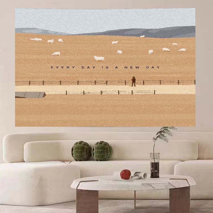 Goblen de perete: design simplu modern minimalist peisaj; Material: pluș; Conținut polyester: 81–90%; Stil: modern minimalist; Model: peisaj; Potrivit pentru living, dormitor, birou