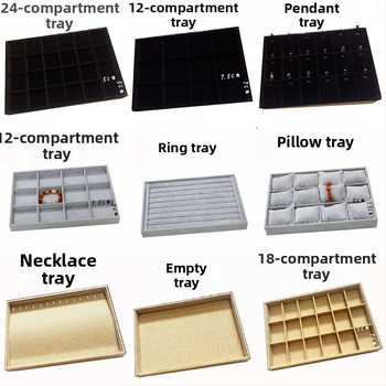 Metāla rotaslietu izstādes trauks ar 12 nodalījumiem – gredieniem, kaklarotām, rokassprādzēm un kuloniem; mākslinieciskais stils, izcelsme: Jilin, 2025. gada pavasaris