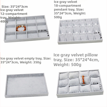 Metāla rotaslietu izstādes trauks ar 12 nodalījumiem – gredieniem, kaklarotām, rokassprādzēm un kuloniem; mākslinieciskais stils, izcelsme: Jilin, 2025. gada pavasaris