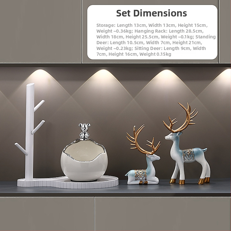 Keramikinis lokys raktų laikiklis įėjimo dekorui, rankomis dažytas, lengvas prabanga stilius