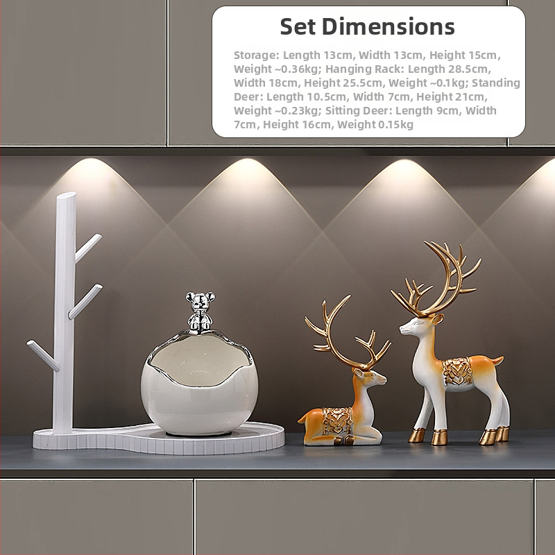 Keramikinis lokys raktų laikiklis įėjimo dekorui, rankomis dažytas, lengvas prabanga stilius