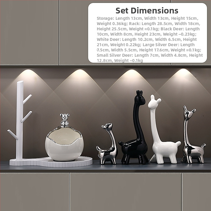 Keramikinis lokys raktų laikiklis įėjimo dekorui, rankomis dažytas, lengvas prabanga stilius