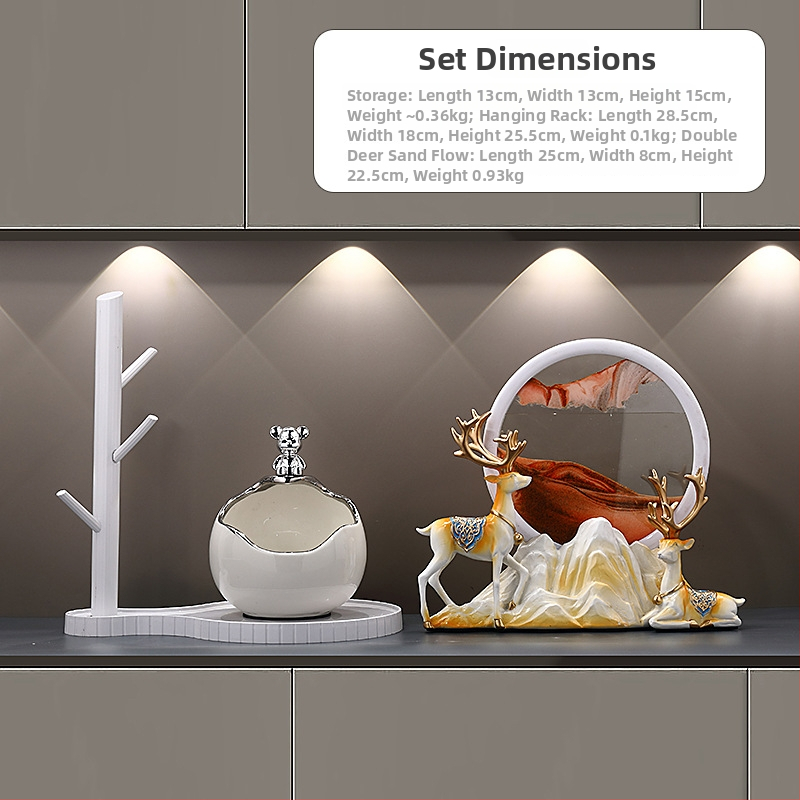 Keramikinis lokys raktų laikiklis įėjimo dekorui, rankomis dažytas, lengvas prabanga stilius