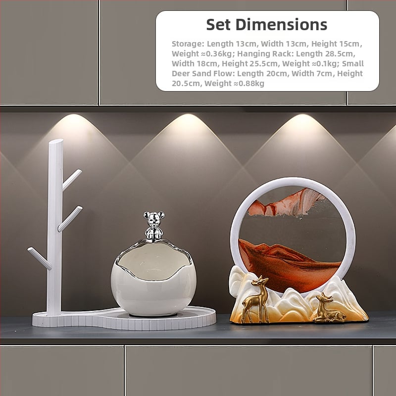 Keramikinis lokys raktų laikiklis įėjimo dekorui, rankomis dažytas, lengvas prabanga stilius